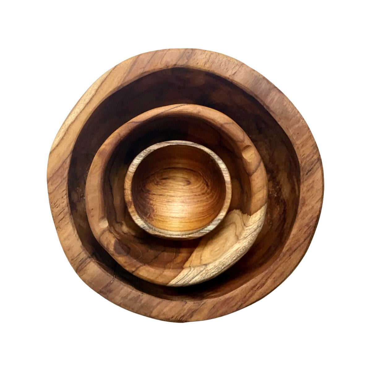 Olive Wood Nesting Snack Bowls